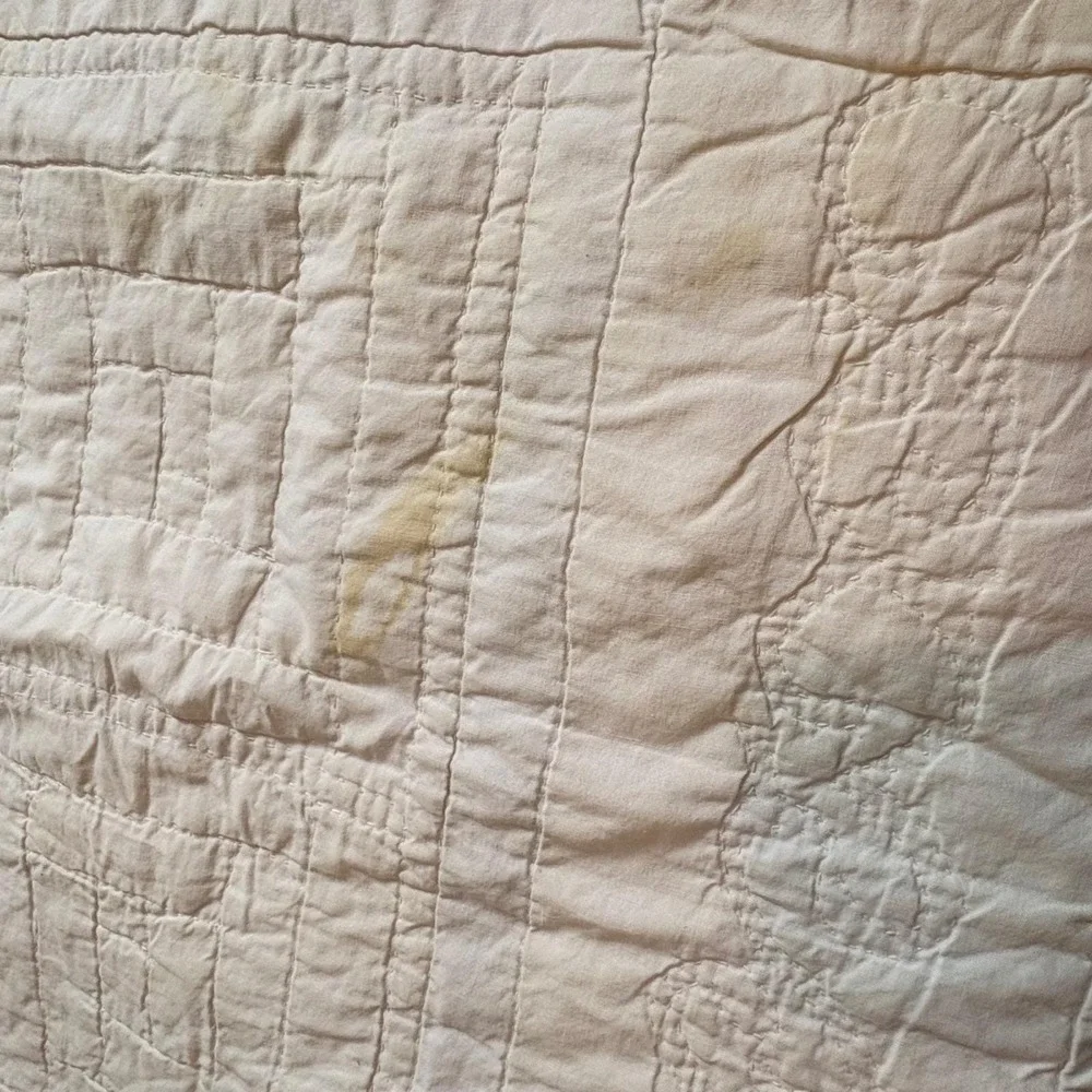 Antique 1930s Log Cabin Quilt Full Size Handmade Barn Raising Pieced Backing